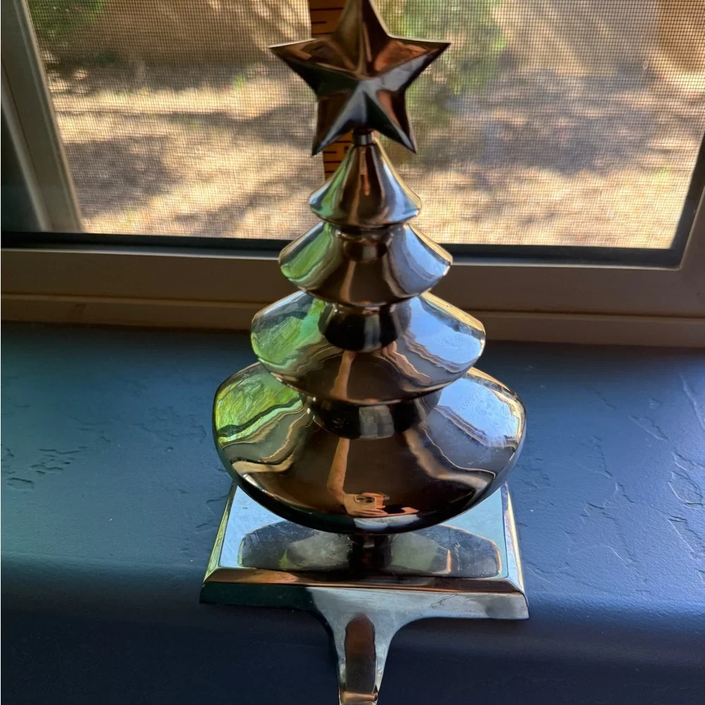 Crate&Barrel Silver Holiday Tree with Star